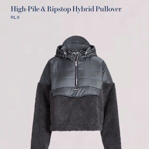 NWT Polo Ralph Lauren RLX High-Pile & Ripstop Hybrid Pullover Grey Size L